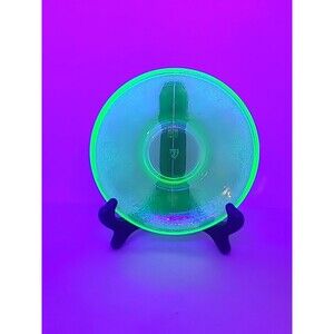 2 Vintage 1930s Federal Sylvan LoveBirds Green Uranium Depression Glass Saucer